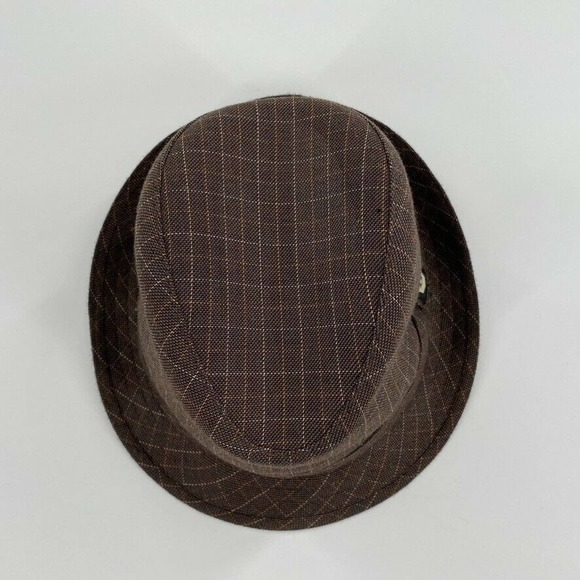 Goorin Bros Mens Fedora Hat Brown Check Rayon Blend S - Picture 5 of 9